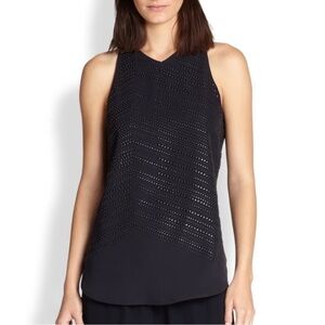 A.L.C. Victoria Studded V-Neck Silk Tank Top